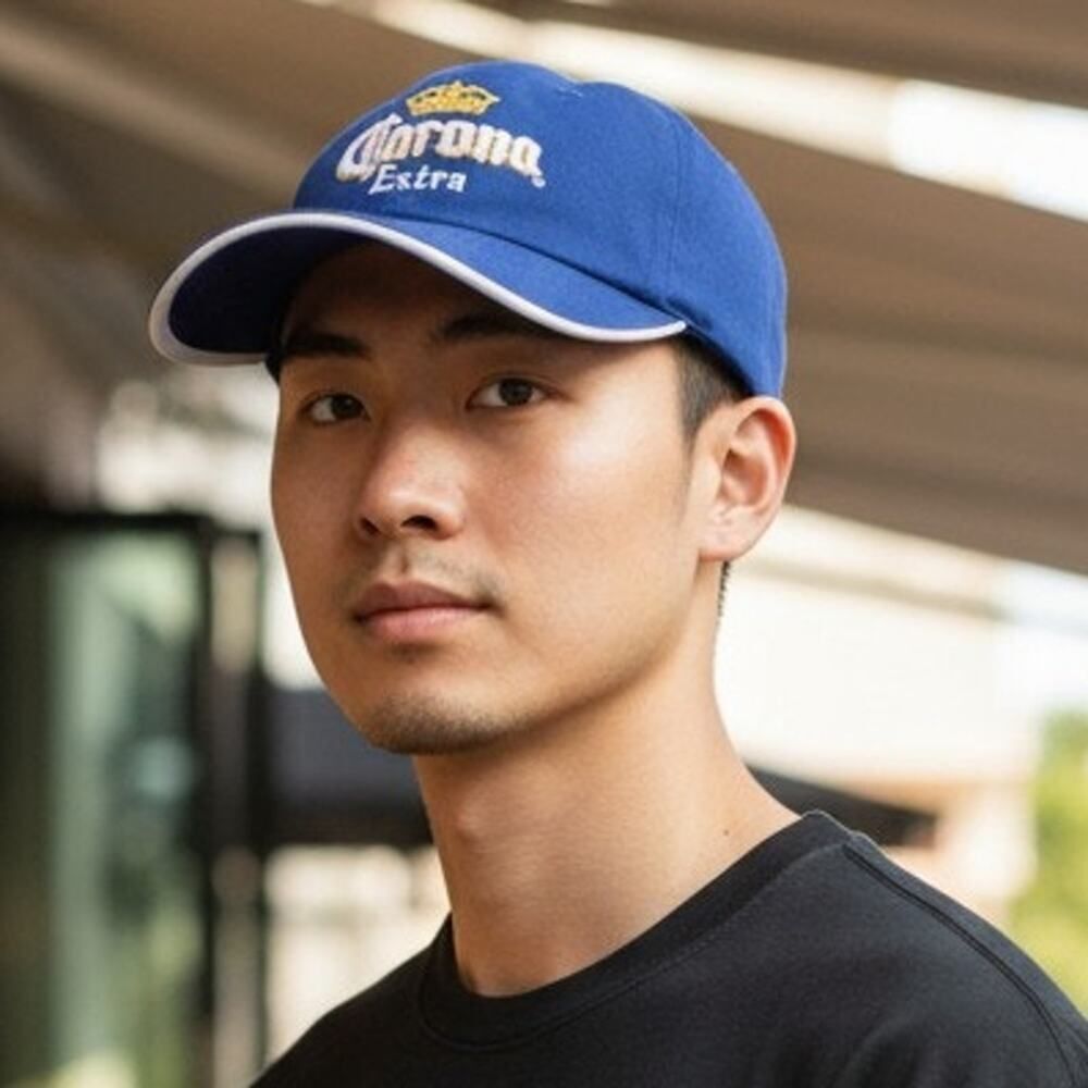 CORONA EXTRA Royal Blue & White Embroidered Cap - Adjustable